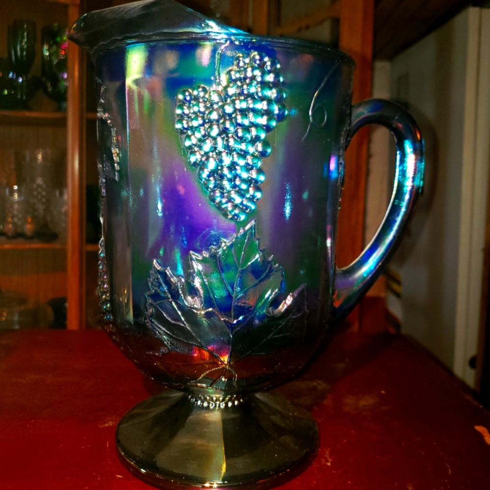 Harvest Carnival Pitcher Blue